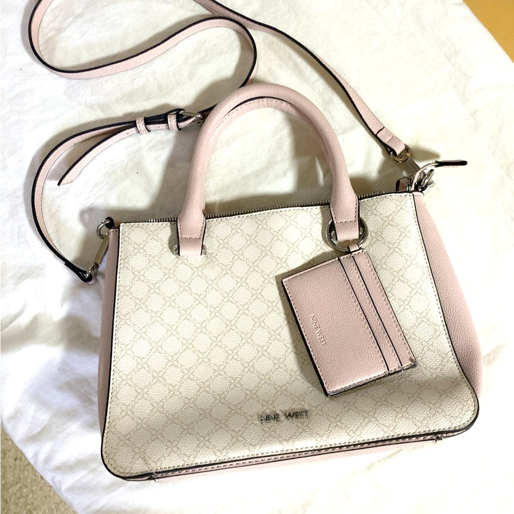 Nine West Pale Pink And Grey Crossbody Handbag